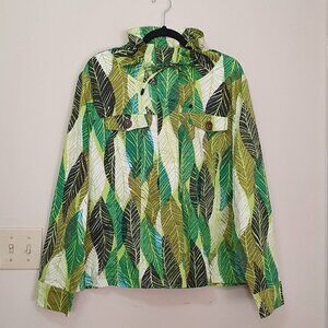 Berek Collective Works of Art to Wear Leaves Print Jacket